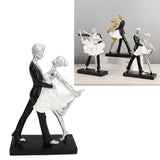 Couple Dancing Sculpture Modern Simple Innovative Resin Hand Crafted Couple Dancing Abstract Statue Silver Hugging Double Ballet Dance