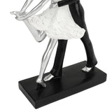 Couple Dancing Sculpture Modern Simple Innovative Resin Hand Crafted Couple Dancing Abstract Statue Silver Hugging Double Ballet Dance