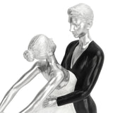 Couple Dancing Sculpture Modern Simple Innovative Resin Hand Crafted Couple Dancing Abstract Statue Silver Hugging Double Ballet Dance