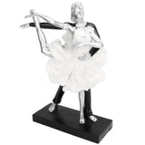 Couple Dancing Sculpture Modern Simple Innovative Resin Hand Crafted Couple Dancing Abstract Statue Silver Ballet Dance for Two People - Side View