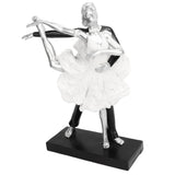 Couple Dancing Sculpture Modern Simple Innovative Resin Hand Crafted Couple Dancing Abstract Statue Silver Ballet Dance for Two People