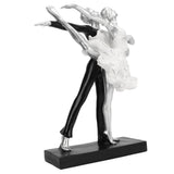 Couple Dancing Sculpture Modern Simple Innovative Resin Hand Crafted Couple Dancing Abstract Statue Silver Ballet Dance for Two People - Low Angle