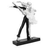Couple Dancing Sculpture Modern Simple Innovative Resin Hand Crafted Couple Dancing Abstract Statue Silver Ballet Dance for Two People