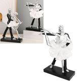 Couple Dancing Sculpture Modern Simple Innovative Resin Hand Crafted Couple Dancing Abstract Statue Silver Ballet Dance for Two People