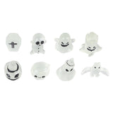 8 Pcs Halloween Ornaments Miniature Luminous Tombstone Pumpkin Skull Ghost Garden Decor - Front View