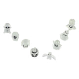 8 Pcs Halloween Ornaments Miniature Luminous Tombstone Pumpkin Skull Ghost Garden Decor - Rear View