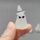8 Pcs Halloween Ornaments Miniature Luminous Tombstone Pumpkin Skull Ghost Garden Decor - Extra Image