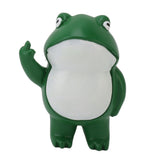 Middle Finger Frog Ornament Outdoor Patio Quirky Little Frog Ornament for Home Office Desktop