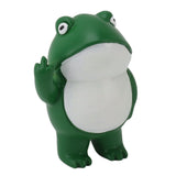 Middle Finger Frog Ornament Outdoor Patio Quirky Little Frog Ornament for Home Office Desktop - Front View