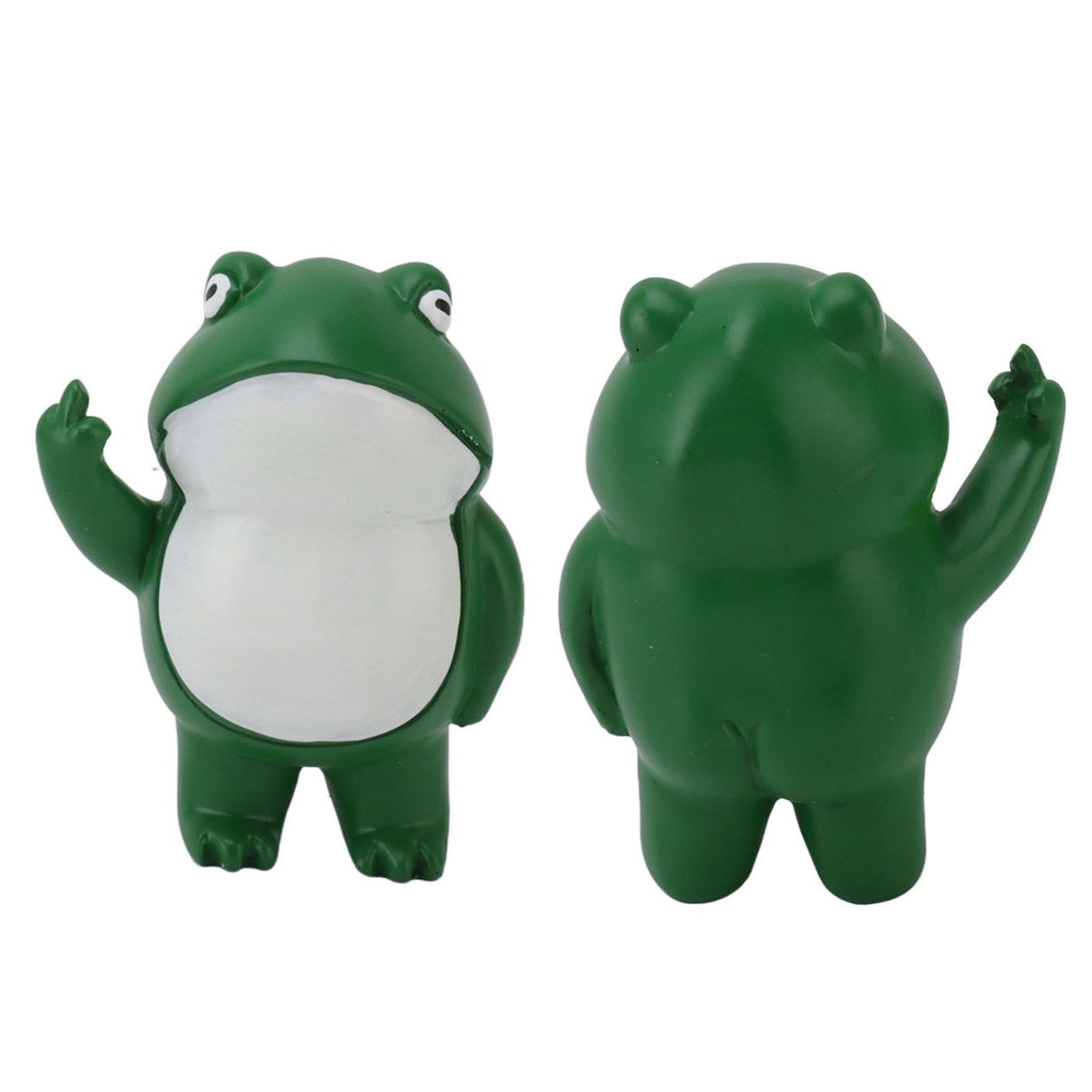 Middle Finger Frog Ornament Outdoor Patio Quirky Little Frog Ornament for Home Office Desktop