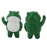 Middle Finger Frog Ornament Outdoor Patio Quirky Little Frog Ornament for Home Office Desktop