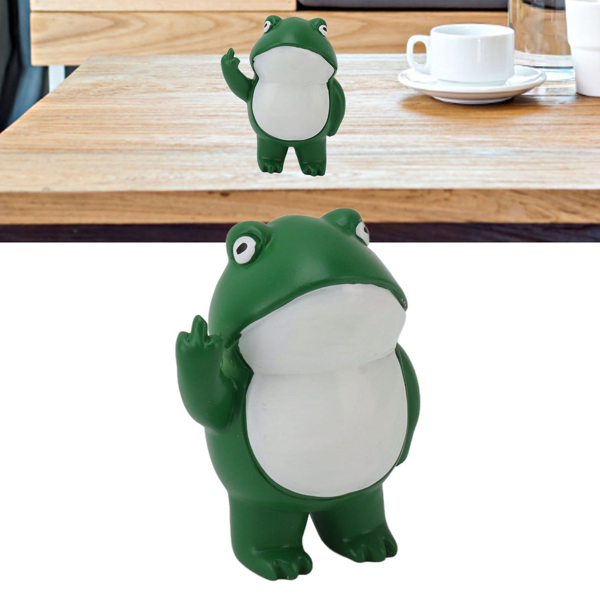 Middle Finger Frog Ornament Outdoor Patio Quirky Little Frog Ornament for Home Office Desktop