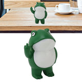 Middle Finger Frog Ornament Outdoor Patio Quirky Little Frog Ornament for Home Office Desktop - Extra Image