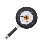 Wall Clock ABS Fried Egg Frying Pan Shape Silent Battery Operated Wall Clock for Bedroom Living Room Kitchen Black