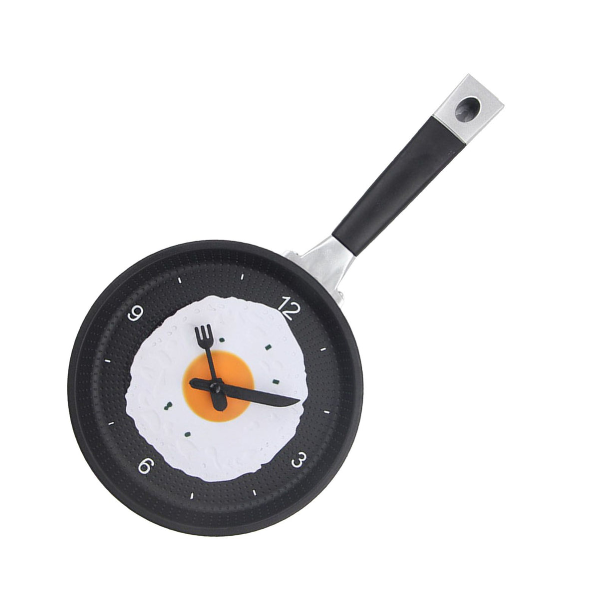 Wall Clock ABS Fried Egg Frying Pan Shape Silent Battery Operated Wall Clock for Bedroom Living Room Kitchen Pink