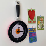 Wall Clock ABS Fried Egg Frying Pan Shape Silent Battery Operated Wall Clock for Bedroom Living Room Kitchen Pink