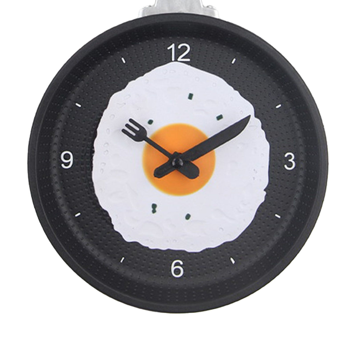 Wall Clock ABS Fried Egg Frying Pan Shape Silent Battery Operated Wall Clock for Bedroom Living Room Kitchen Pink