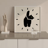 Wall Clock Innovative Nordic Style Cute Cat Pattern Silent Prevents Ticking Living Room Wall Clock for Kitchen Bedroom 30x30cm / 11.8x11.8in