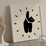 Wall Clock Innovative Nordic Style Cute Cat Pattern Silent Prevents Ticking Living Room Wall Clock for Kitchen Bedroom 30x30cm / 11.8x11.8in
