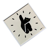Wall Clock Innovative Nordic Style Cute Cat Pattern Silent Prevents Ticking Living Room Wall Clock for Kitchen Bedroom 40x40cm / 15.7x15.7in
