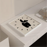 Wall Clock Innovative Nordic Style Cute Cat Pattern Silent Prevents Ticking Living Room Wall Clock for Kitchen Bedroom 40x40cm / 15.7x15.7in