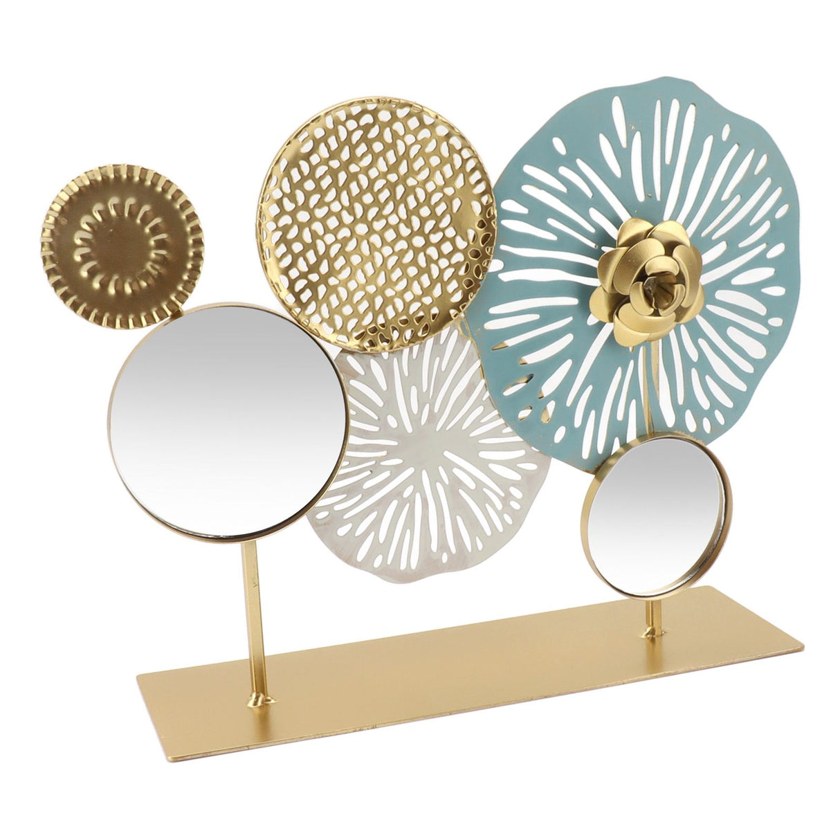 Entrance Hall Desktop Iron Ornament with Mirror Living Room Entrance Hall Decoration for Home Hotel