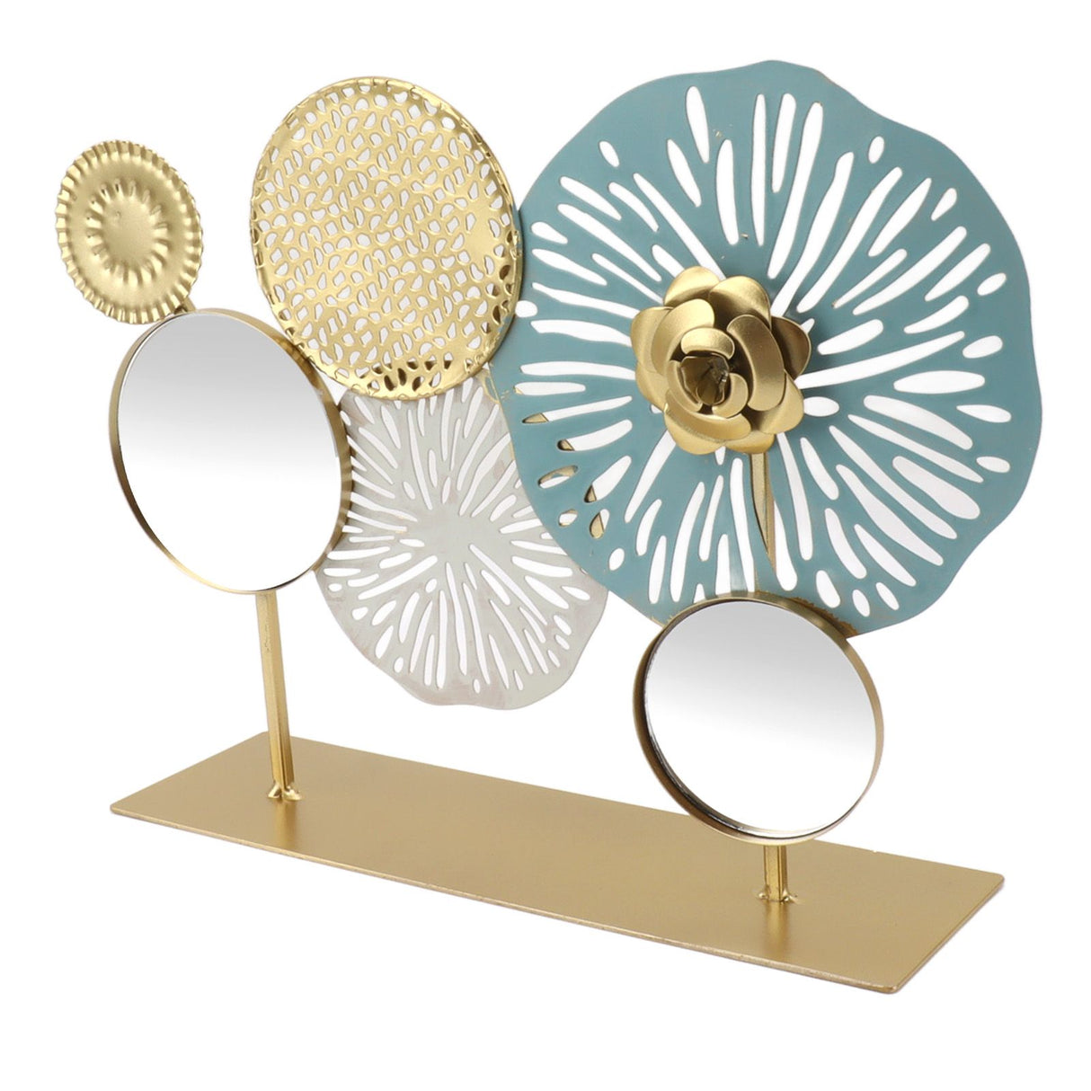 Entrance Hall Desktop Iron Ornament with Mirror Living Room Entrance Hall Decoration for Home Hotel