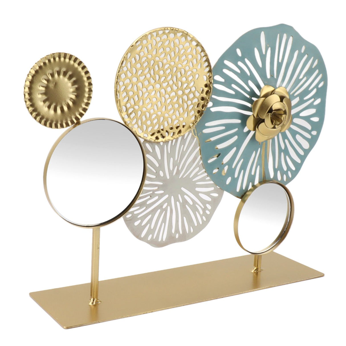 Entrance Hall Desktop Iron Ornament with Mirror Living Room Entrance Hall Decoration for Home Hotel