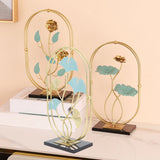 Table Top Ornament Nordic Style Innovative Metal Iron Craft Decoration for TV Cabinet Rose - Extra Image