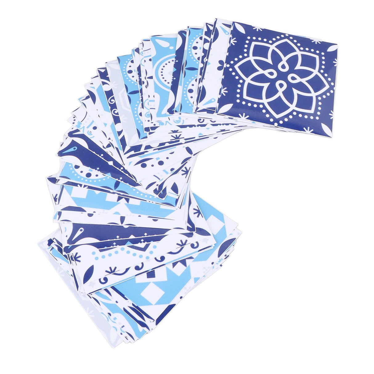 64Pcs Mediterranean Style Tile Paste Sticler Kitchen Bathroom Self Adhesive Removable Glossy Film Tile Sticker 10cm