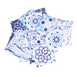 64Pcs Mediterranean Style Tile Paste Sticler Kitchen Bathroom Self Adhesive Removable Glossy Film Tile Sticker 10cm