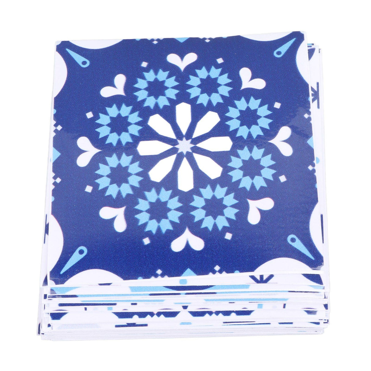 64Pcs Mediterranean Style Tile Paste Sticler Kitchen Bathroom Self Adhesive Removable Glossy Film Tile Sticker 10cm