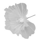 Gauze Flower 19.7in Diameter Soft Bright Colors Light Reusable Handcrafted Organza Flower for Wedding Photography Family White - Low Angle