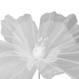 Gauze Flower 19.7in Diameter Soft Bright Colors Light Reusable Handcrafted Organza Flower for Wedding Photography Family White - Extra Image