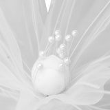 Gauze Flower 19.7in Diameter Soft Bright Colors Light Reusable Handcrafted Organza Flower for Wedding Photography Family White - Extra Image