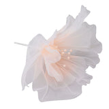 Gauze Flower 19.7in Diameter Soft Bright Colors Light Reusable Handcrafted Organza Flower for Wedding Photography Family Pink - Close-Up Angle