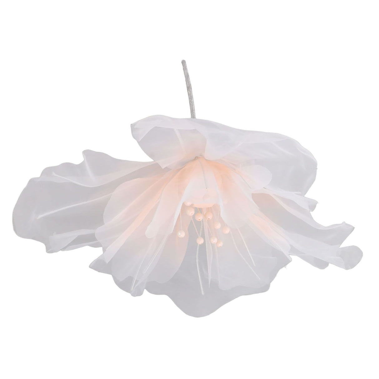 Gauze Flower 19.7in Diameter Soft Bright Colors Light Reusable Handcrafted Organza Flower for Wedding Photography Family Pink