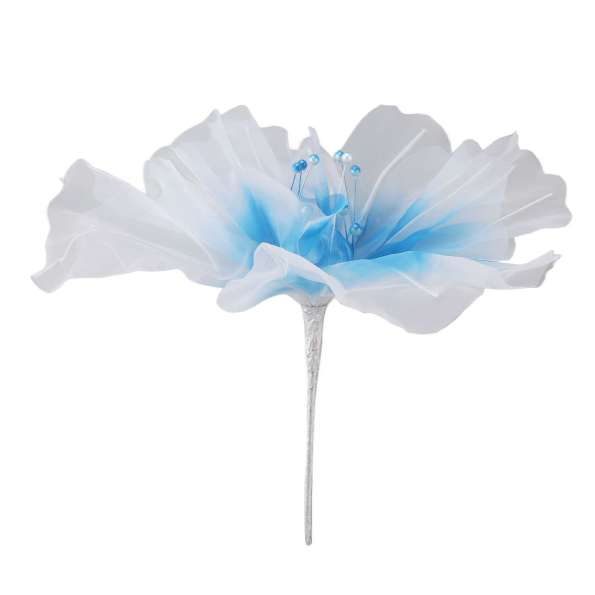 Gauze Flower 19.7in Diameter Soft Bright Colors Light Reusable Handcrafted Organza Flower for Wedding Photography Family Blue