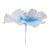Gauze Flower 19.7in Diameter Soft Bright Colors Light Reusable Handcrafted Organza Flower for Wedding Photography Family Blue - Front View