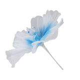 Gauze Flower 19.7in Diameter Soft Bright Colors Light Reusable Handcrafted Organza Flower for Wedding Photography Family Blue - Top-Down View