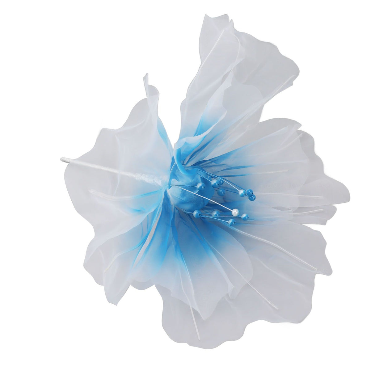 Gauze Flower 19.7in Diameter Soft Bright Colors Light Reusable Handcrafted Organza Flower for Wedding Photography Family Blue