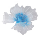 Gauze Flower 19.7in Diameter Soft Bright Colors Light Reusable Handcrafted Organza Flower for Wedding Photography Family Blue - Close-Up Angle