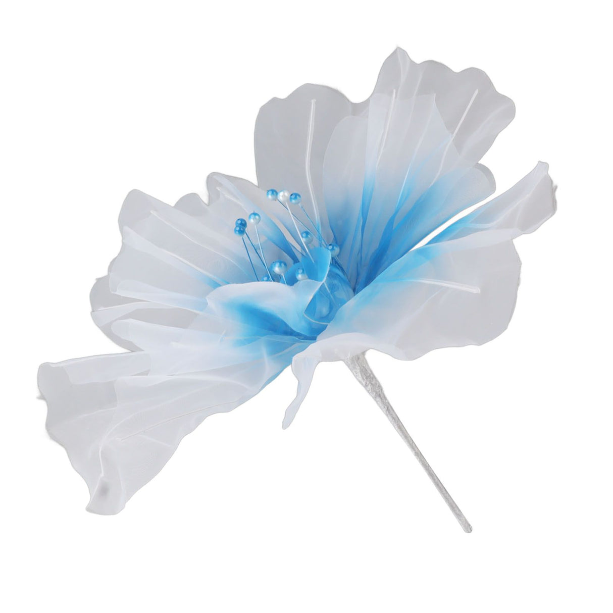 Gauze Flower 19.7in Diameter Soft Bright Colors Light Reusable Handcrafted Organza Flower for Wedding Photography Family Blue
