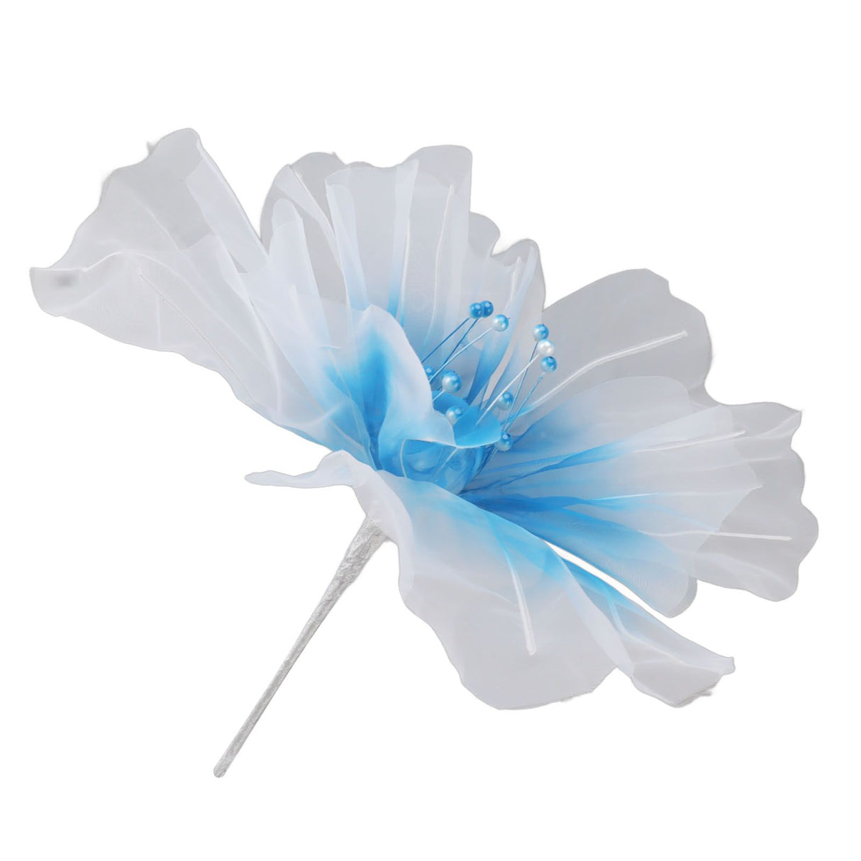 Gauze Flower 19.7in Diameter Soft Bright Colors Light Reusable Handcrafted Organza Flower for Wedding Photography Family Blue