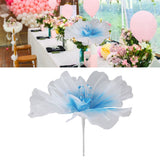 Gauze Flower 19.7in Diameter Soft Bright Colors Light Reusable Handcrafted Organza Flower for Wedding Photography Family Blue - Extra Image