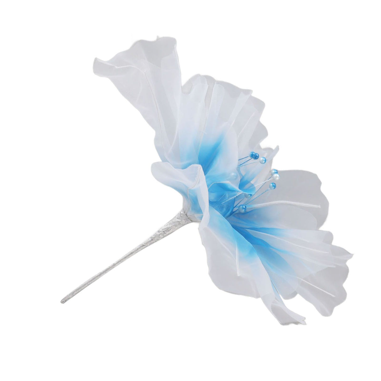 Gauze Flower 19.7in Diameter Soft Bright Colors Light Reusable Handcrafted Organza Flower for Wedding Photography Family Blue