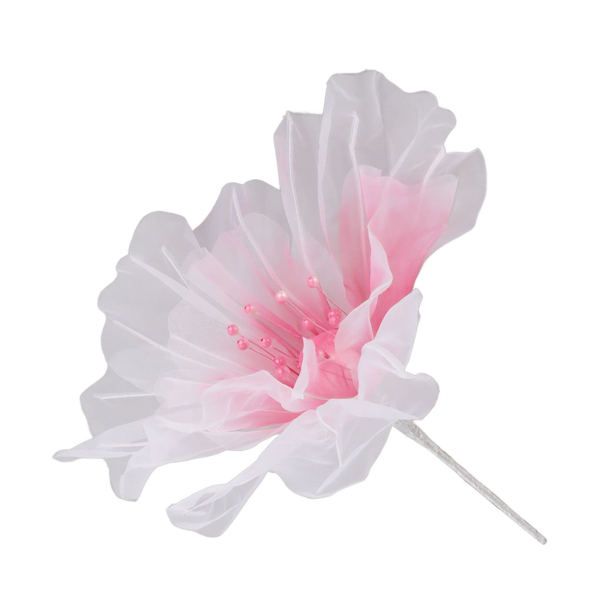 Gauze Flower 19.7in Diameter Soft Bright Colors Light Reusable Handcrafted Organza Flower for Wedding Photography Family Rose Red