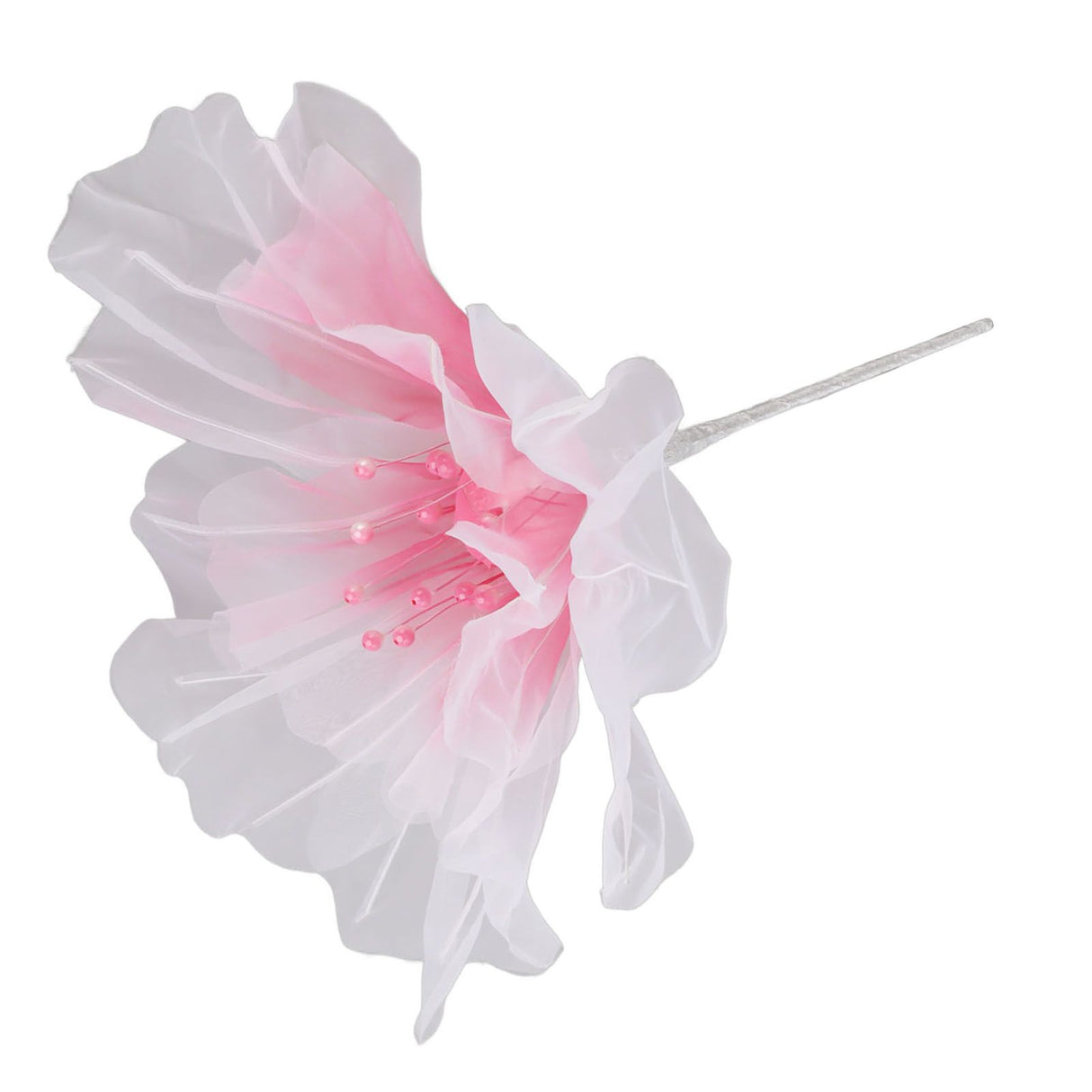 Gauze Flower 19.7in Diameter Soft Bright Colors Light Reusable Handcrafted Organza Flower for Wedding Photography Family Rose Red