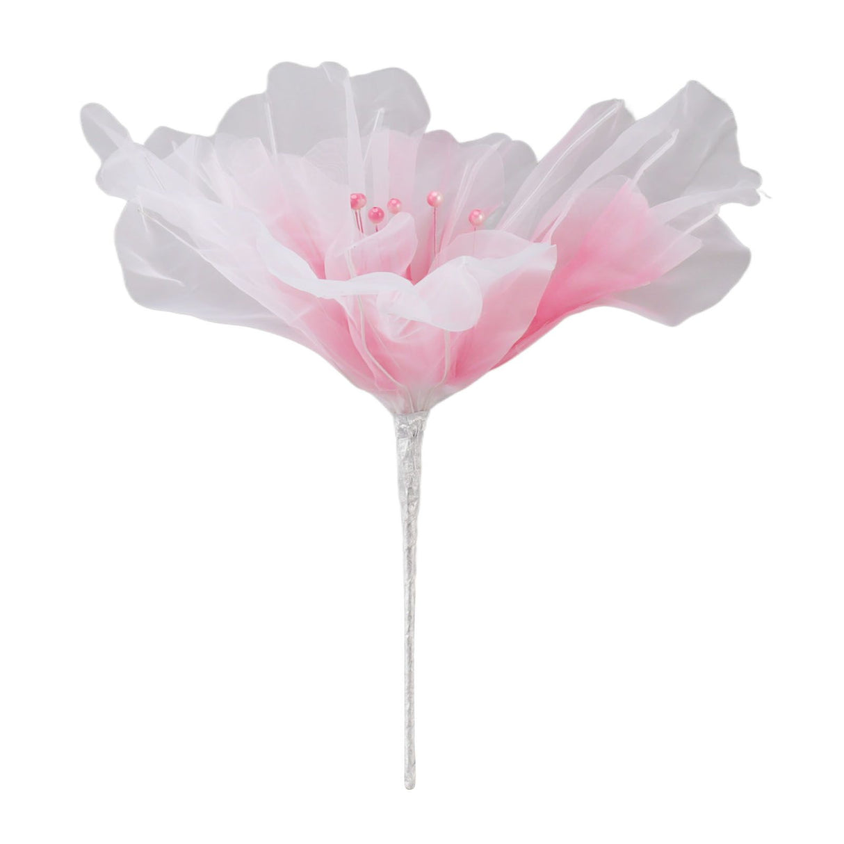 Gauze Flower 19.7in Diameter Soft Bright Colors Light Reusable Handcrafted Organza Flower for Wedding Photography Family Rose Red