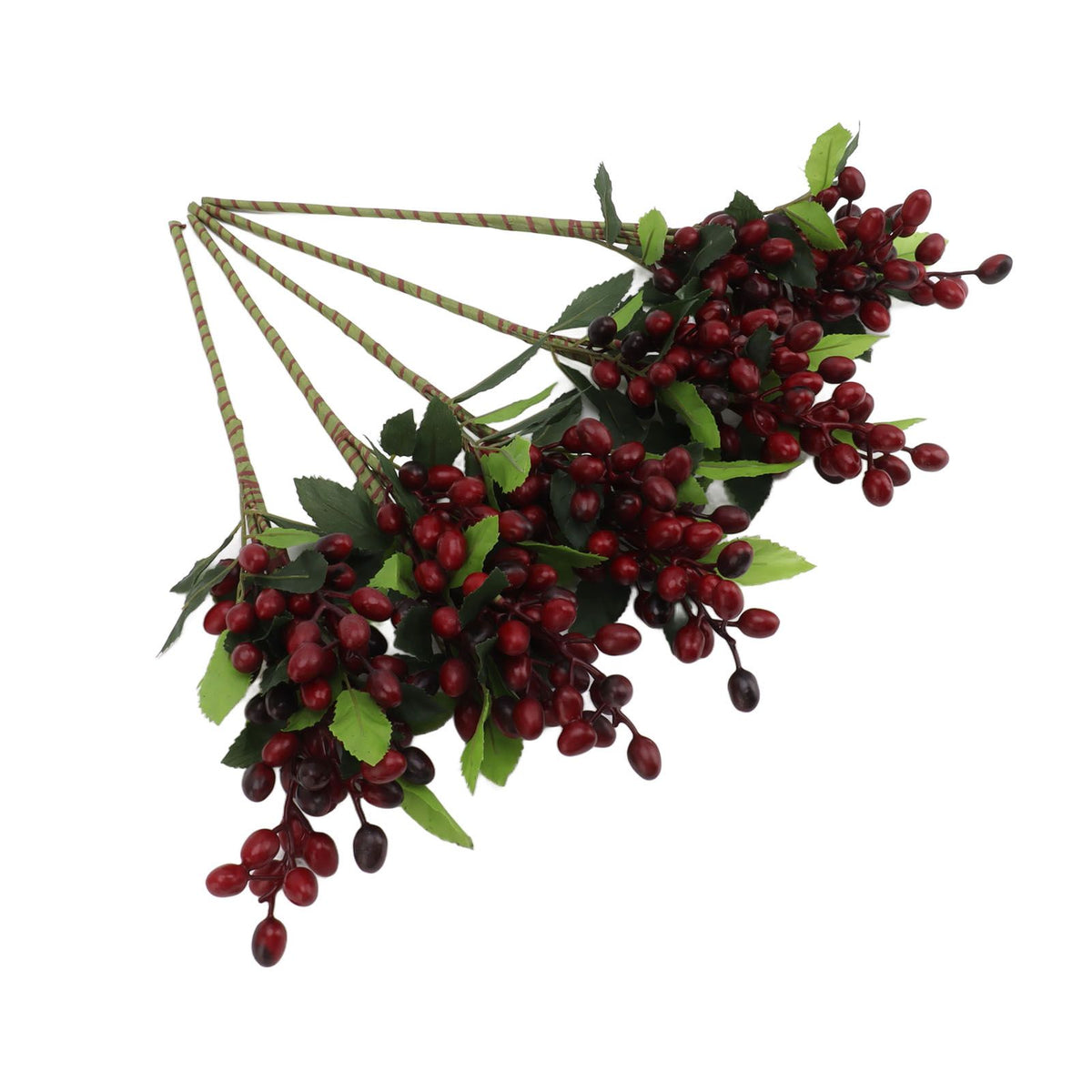 5PCS Artificial Berries Artificial Pip Berry Stems Decoration for Living Room Office Red